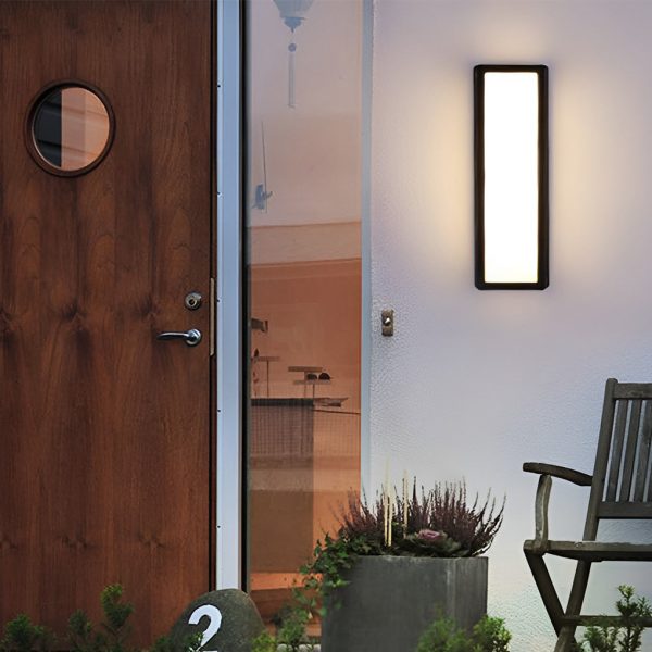 DAWS824363 Rectangle LED Waterproof Motion Sensor Black Modern Wall Sconce Lighting - Image 6