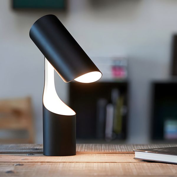 DAWS824401 Black LED Desk Lamp with Adjustable Cylinder Design