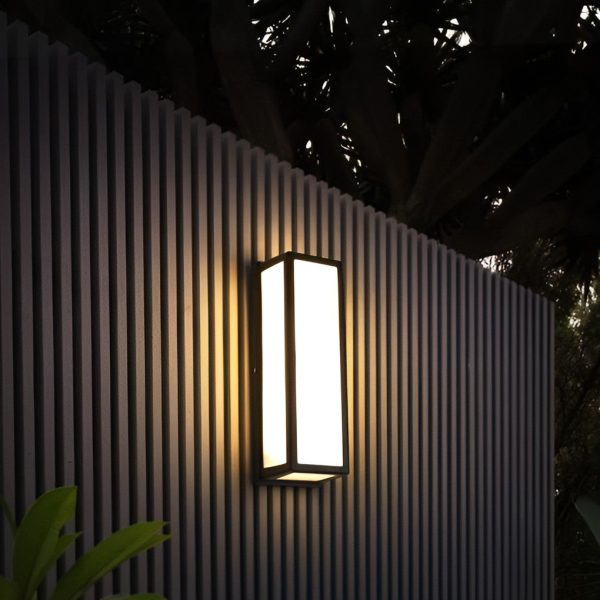 DAWS824363 Rectangle LED Waterproof Motion Sensor Black Modern Wall Sconce Lighting - Image 7
