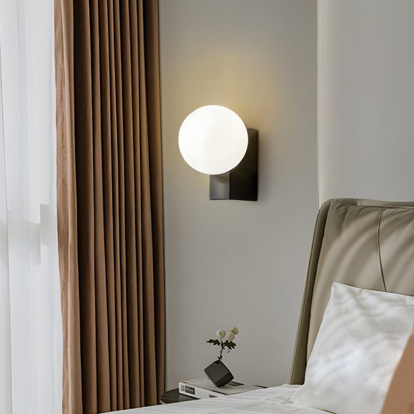 DAWS824379 Cream White Glass Ball LED Wall Light with Dimmable Feature