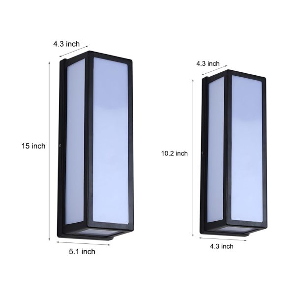 DAWS824363 Rectangle LED Waterproof Motion Sensor Black Modern Wall Sconce Lighting - Image 10